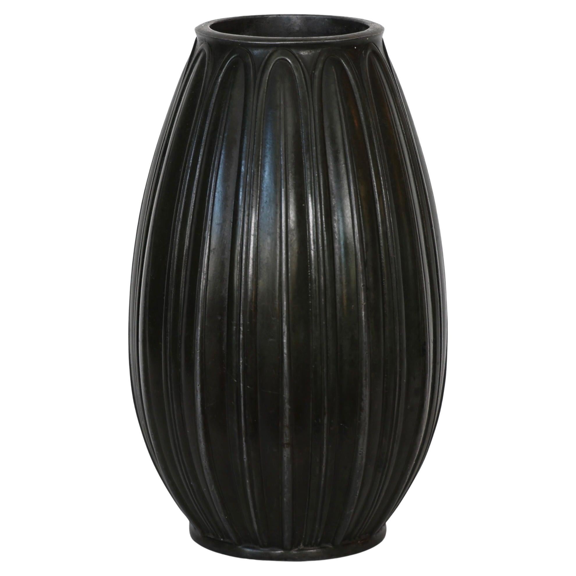 Discometal Vase by Ellen Schlanbusch for Just Andersen, 1940s, Denmark