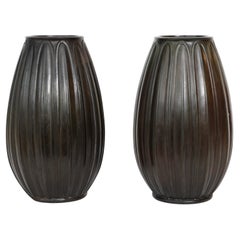 Discometal Vases by Ellen Schlanbusch for Just Andersen, 1940s, Denmark