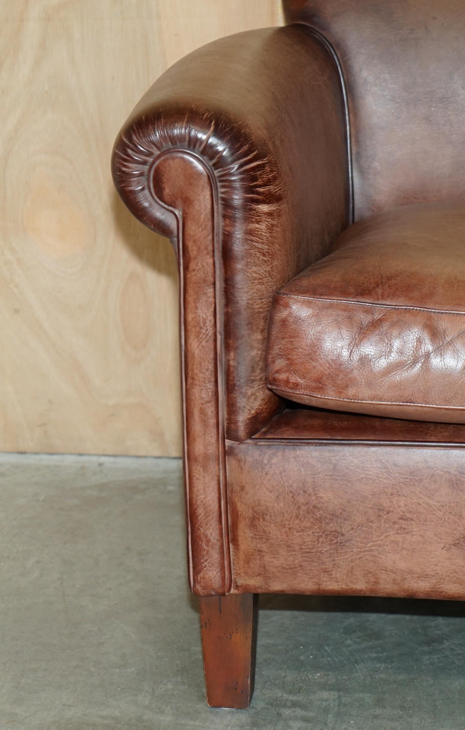 DISCONTINUED 136CM WIDE JOHN LEWIS CAMFORD HERiTAGE BROWN LEATHER TWO SEAT SOFA For Sale 3