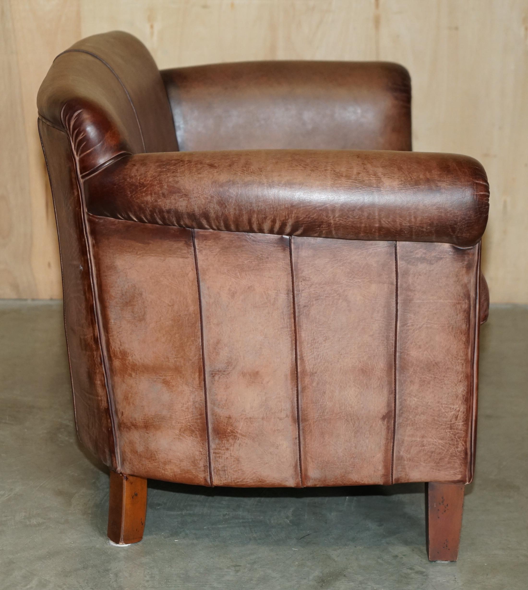 DISCONTINUED 136CM WIDE JOHN LEWIS CAMFORD HERiTAGE BROWN LEATHER TWO SEAT SOFA For Sale 4