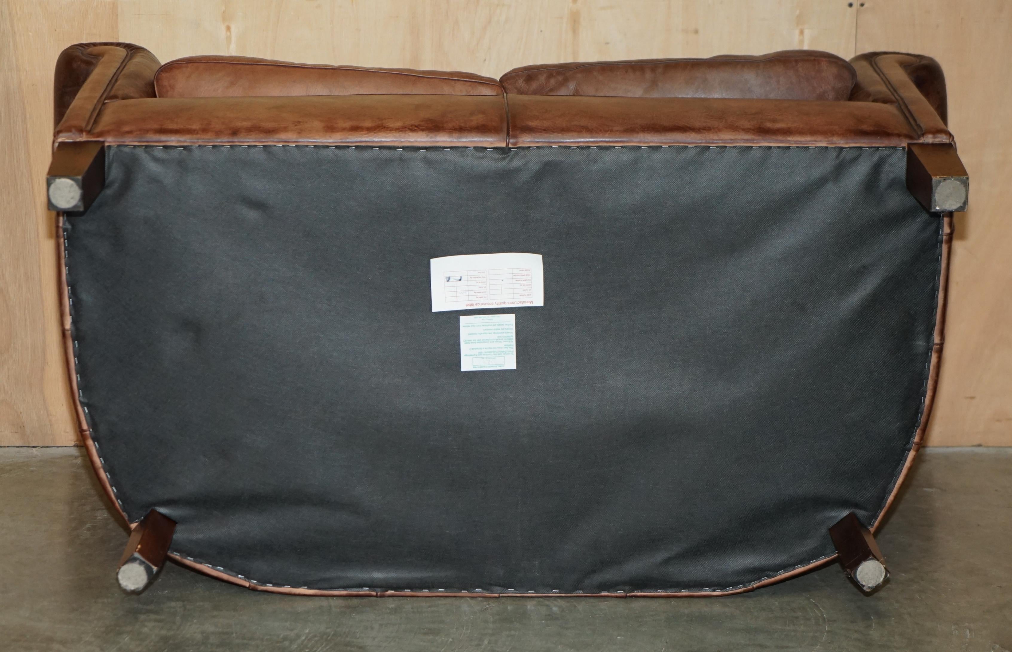DISCONTINUED 136CM WIDE JOHN LEWIS CAMFORD HERiTAGE BROWN LEATHER TWO SEAT SOFA For Sale 7