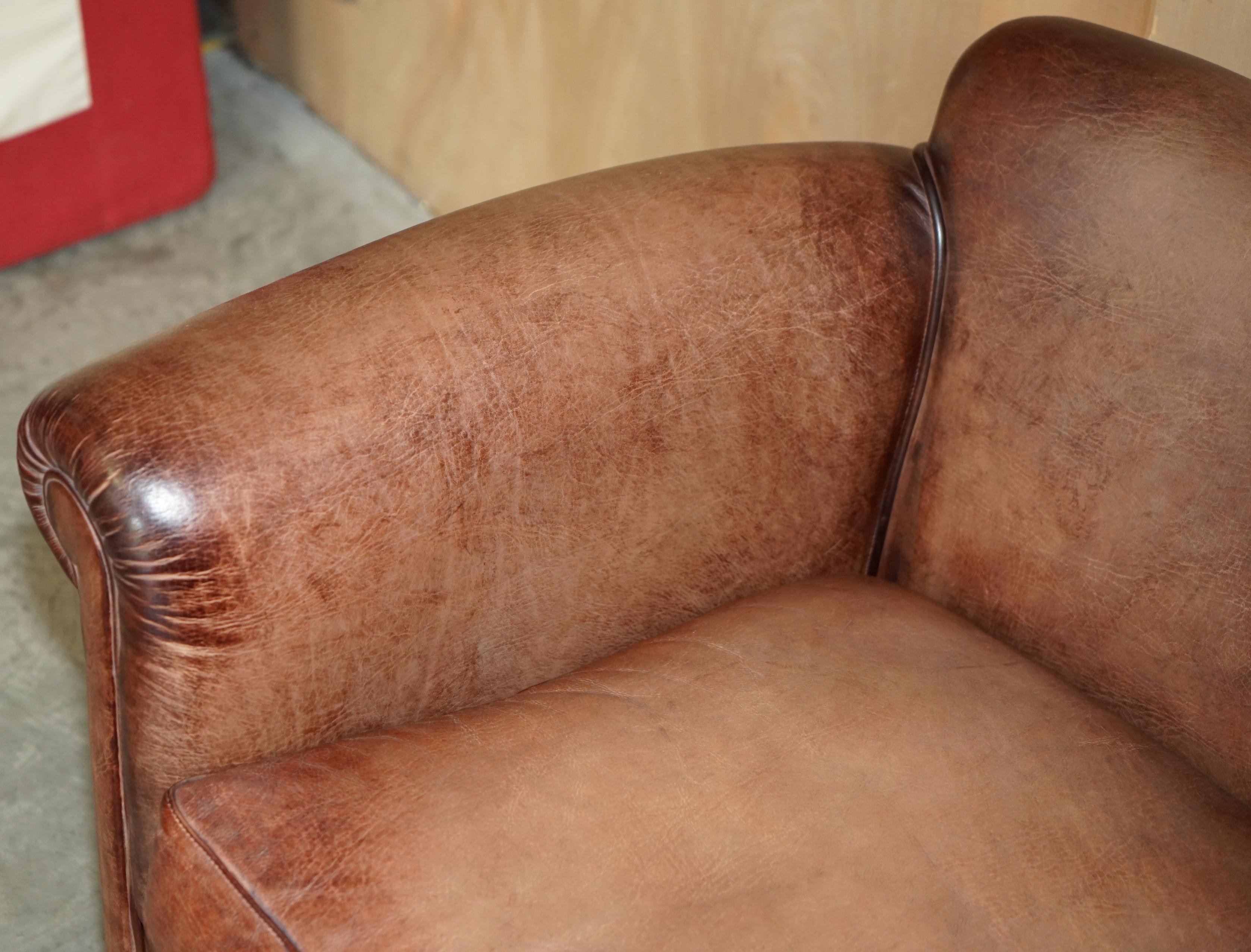 20th Century DISCONTINUED 136CM WIDE JOHN LEWIS CAMFORD HERiTAGE BROWN LEATHER TWO SEAT SOFA For Sale