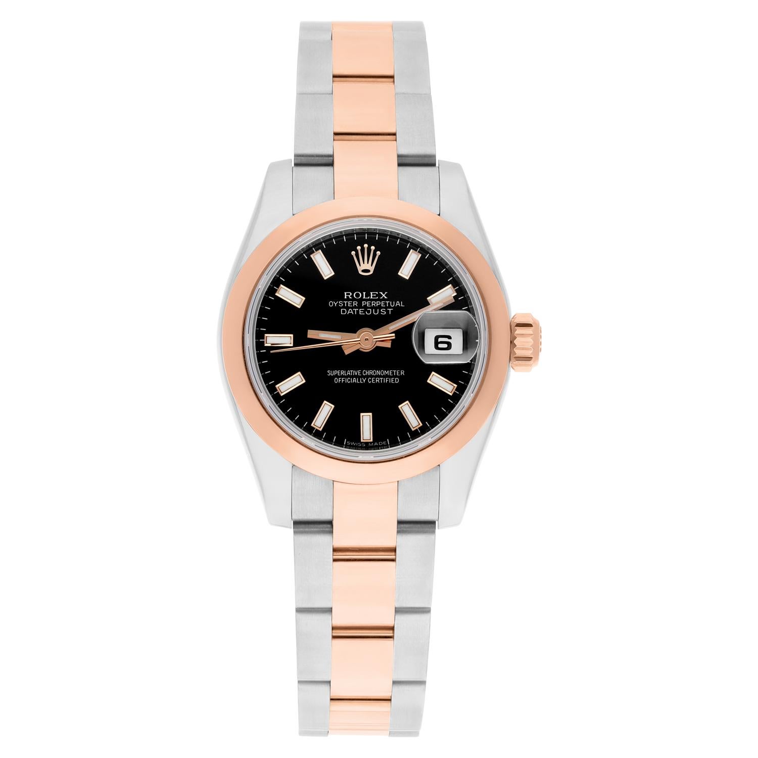 Rolex Datejust 179161 is a luxurious and stylish women's wristwatch featuring 26mm casei size that has been discontinued.  Still under Rolex International warranty until September 2025 it comes with original Rolex box and original Rolex papers. This