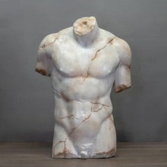 Discophore Torso Statue in Marble Imitation, Greco Roman Style