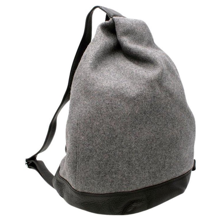 Discord Yohji Yamamoto Grey Felt and Leather Y Backpack For Sale at 1stDibs