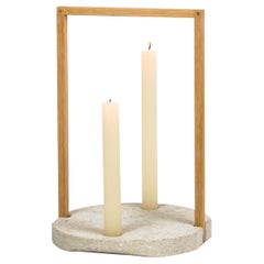Discordante, Contemporary Candleholder or Sculptures in Marble and Wood