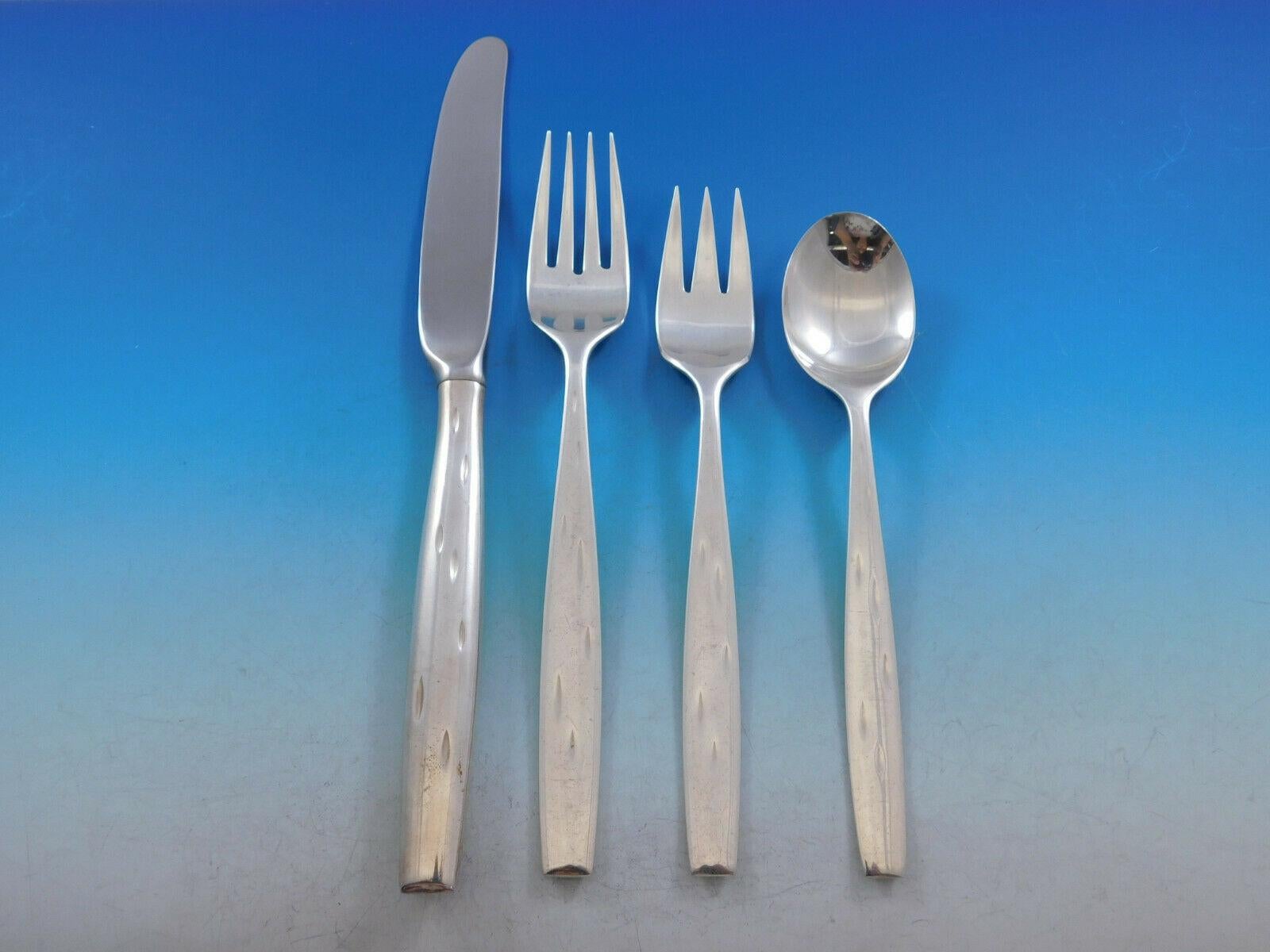 Discovery by Wallace Sterling Silver Flatware Set for 8 Service 47 pieces Modern In Excellent Condition In Big Bend, WI