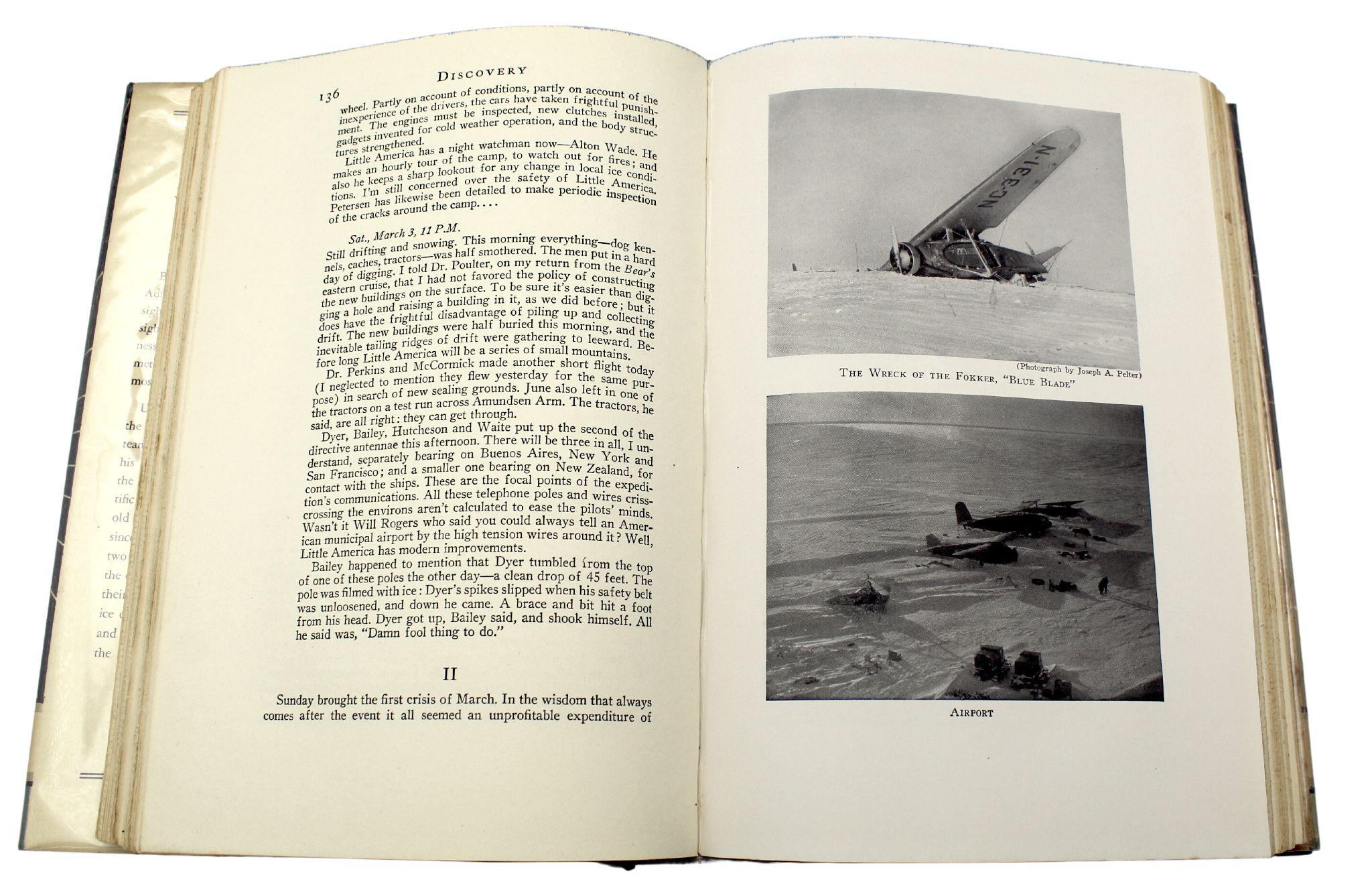Discovery: The Story of the Second Byrd Antarctic Expedition, Signed by Byrd 2
