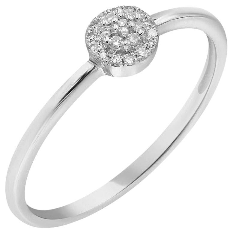 Discreet Elegant Every Day Classic Combination White Diamond White Gold Ring