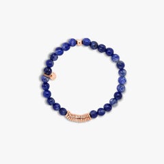 Bracciale rotondo con Sodalite e argento placcato in oro rosa