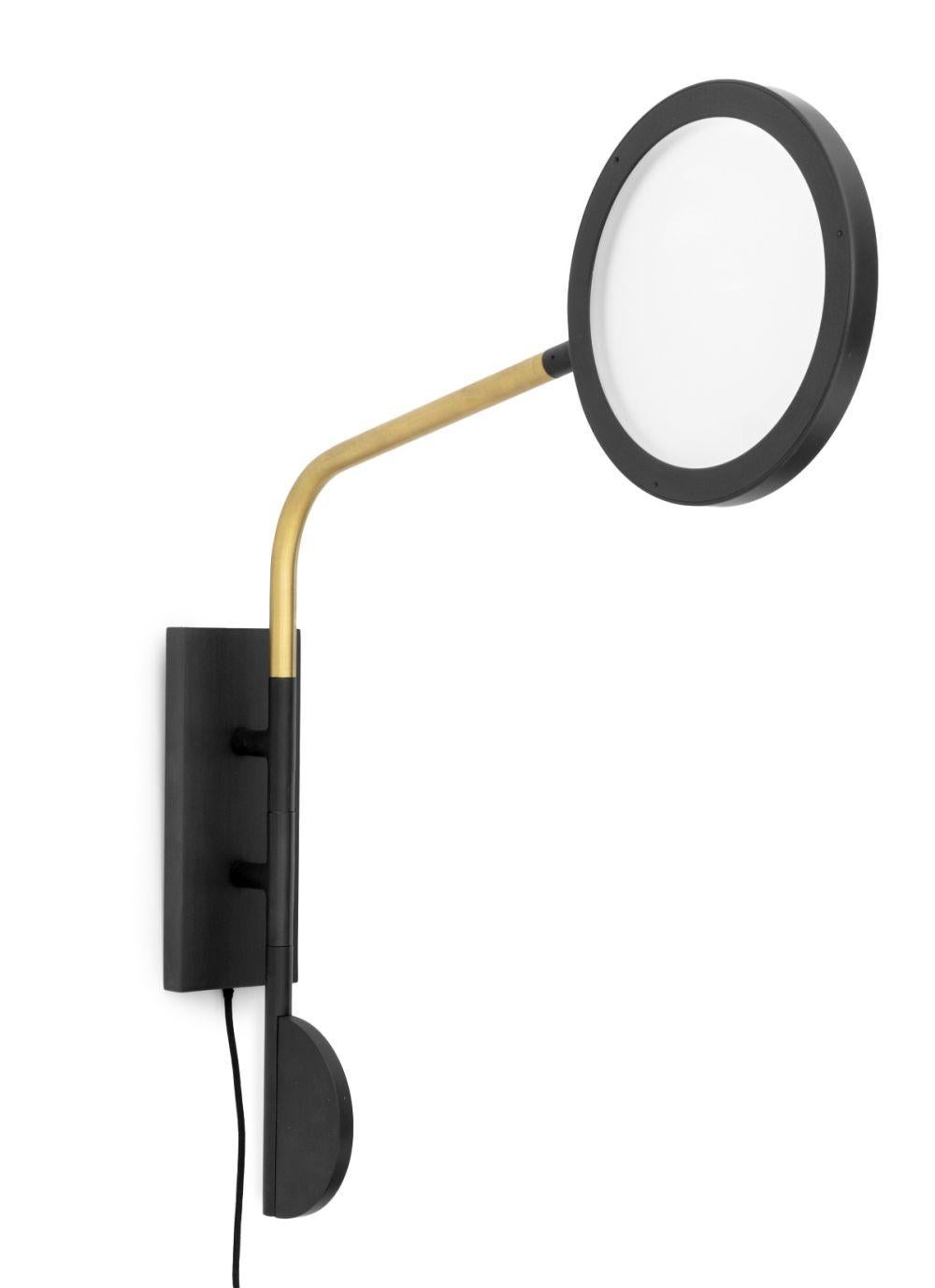 Discus Adjustable Wall Sconces, Pair In Good Condition For Sale In Astoria, NY