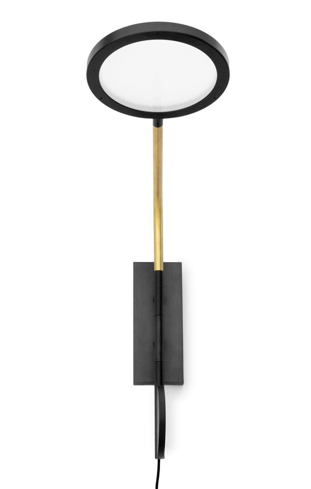 Contemporary Discus Adjustable Wall Sconces, Pair For Sale