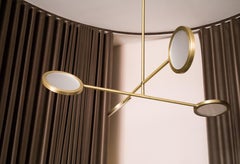 Discus Four-Lamp Pendant Light in Brass with Satin Finish by Jamie Gray
