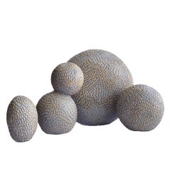 Discus Seed Pod Ceramic Sculpture Coastal Glaze