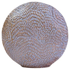 Discus Seed Pod Ceramic Sculpture Coastal Glaze