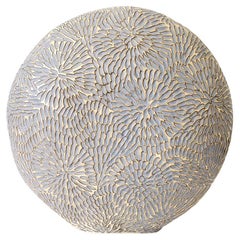 Discus Seed Pod Ceramic Sculpture Sky Glaze