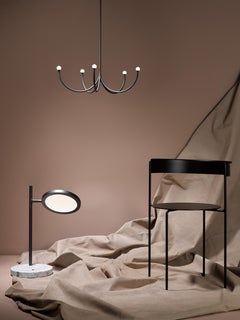 Discus Table Lamp in Blackened Brass with Satin Finish by Jamie Gray