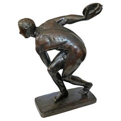 "Discus Thrower, " Large, Extremely Rare Bronze with Nude Male Athlete, McKenzie