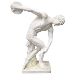 Vintage Discus Thrower Large-Scale Garden Statue