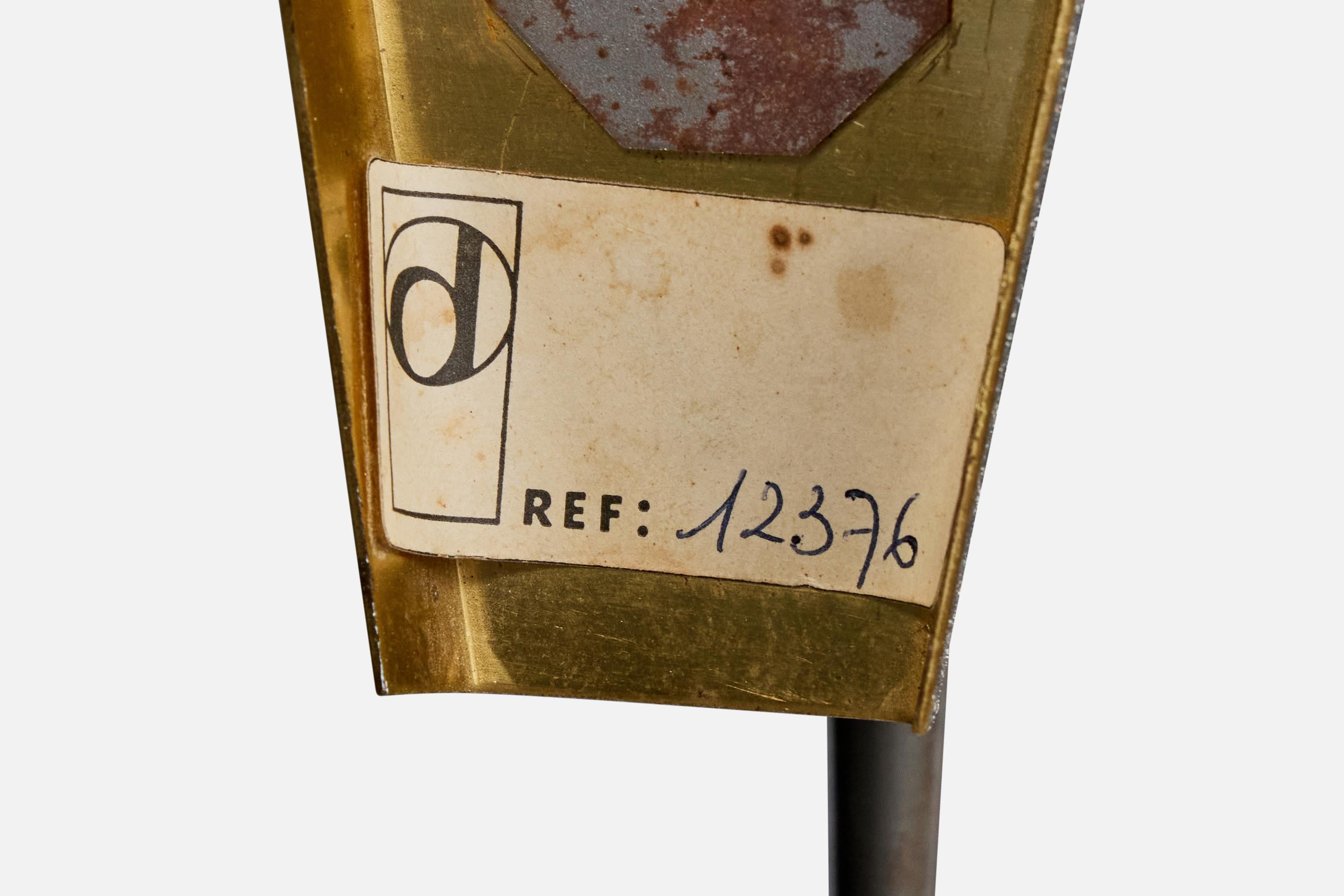 Disderot, Applique, Ottone, Metallo, Vetro, Francia, anni '50 in vendita 3