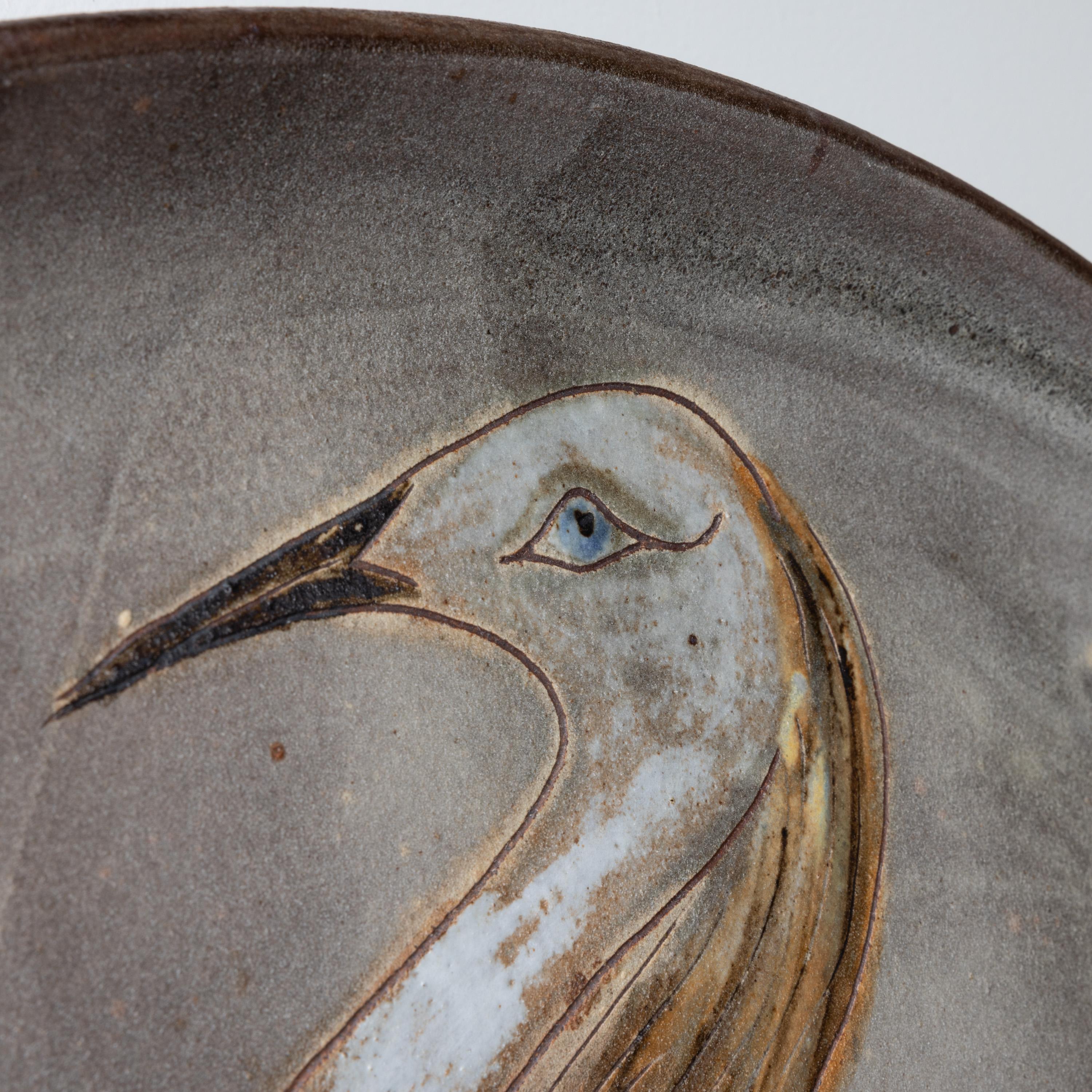 Mid-Century Modern Dish by Alexandre Kostanda - Glazed ceramic stoneware decorated For Sale