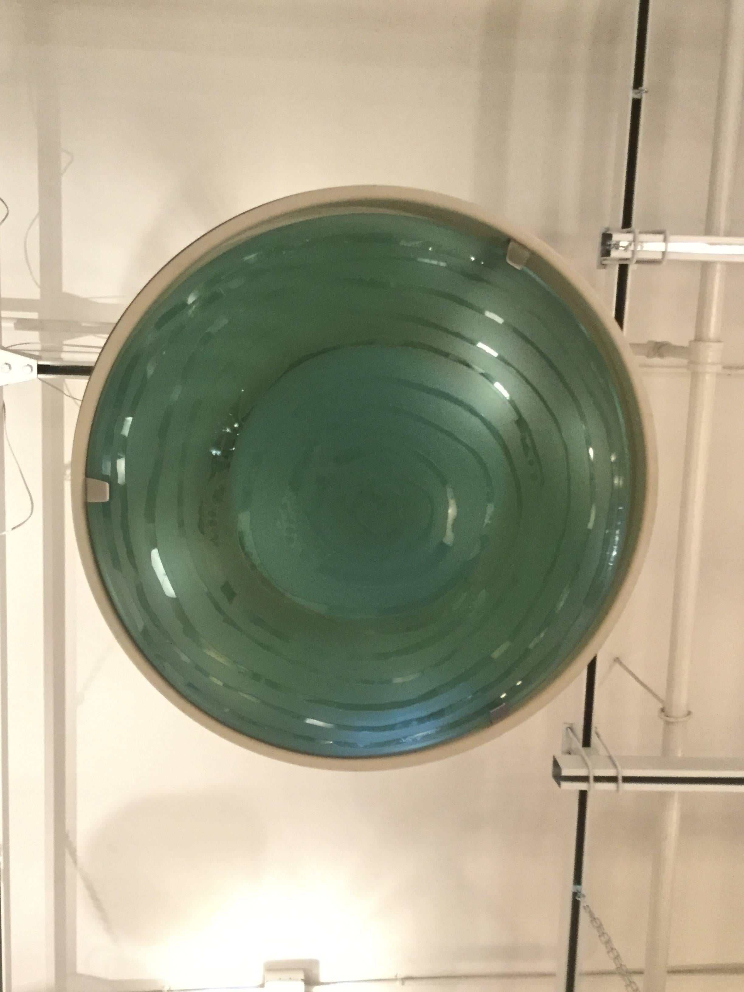 Art Glass Dish Chandelier by Gaetano Sciolari, Stilnovo, Italy 1950s For Sale
