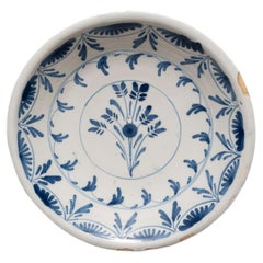 Niederländischer Schalenteller aus Delfter Porzellan mit blauem und weißem Durchmesser, 30cm 12