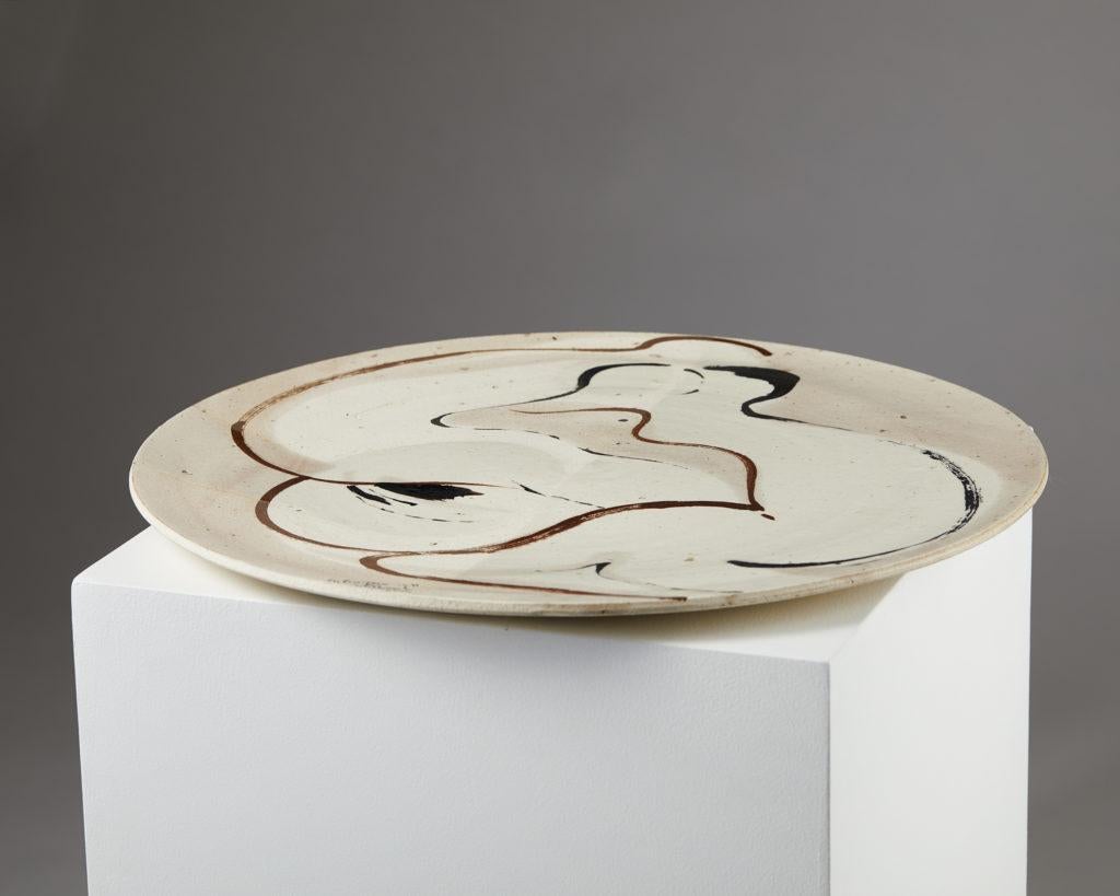 Stoneware Dish Designed by Carl Harry Stålhane for Rörstrand, Sweden, 1971