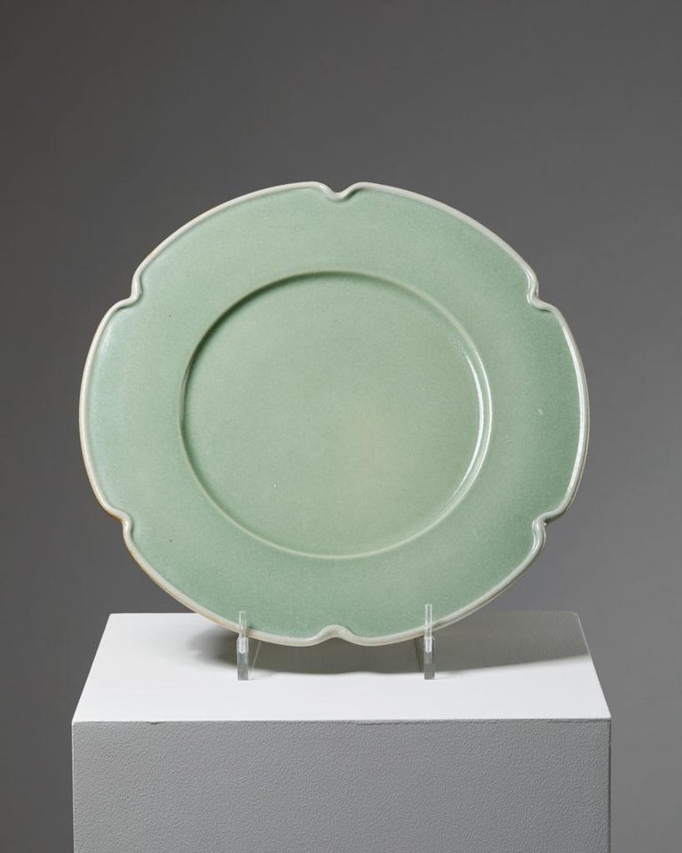 Dish designed by Karin Björquist for Gustavberg, Sweden, 1960s. Stoneware.