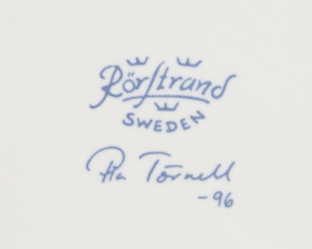 Scandinavian Modern Dish Designed by Pia Törnell “Pro Arte” for Rörstrand, Signed, Sweden, 1996 For Sale