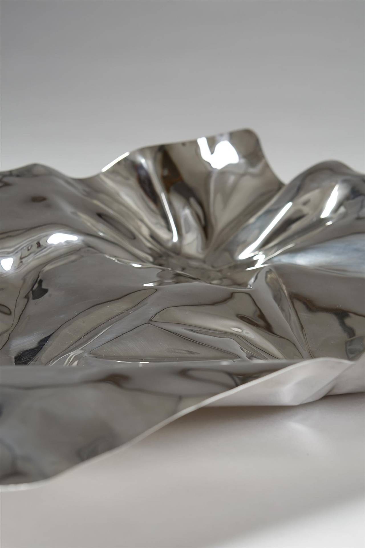 Silver Dish Designed by Verner Panton for Georg Jensen, Denmark, 1990s For Sale