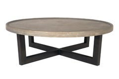 Dish Edge Stone and Steel Dining Table