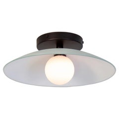 Dish Flush Mount, by Research.Lighting, Black, 3in Glass Globe, Made to order
