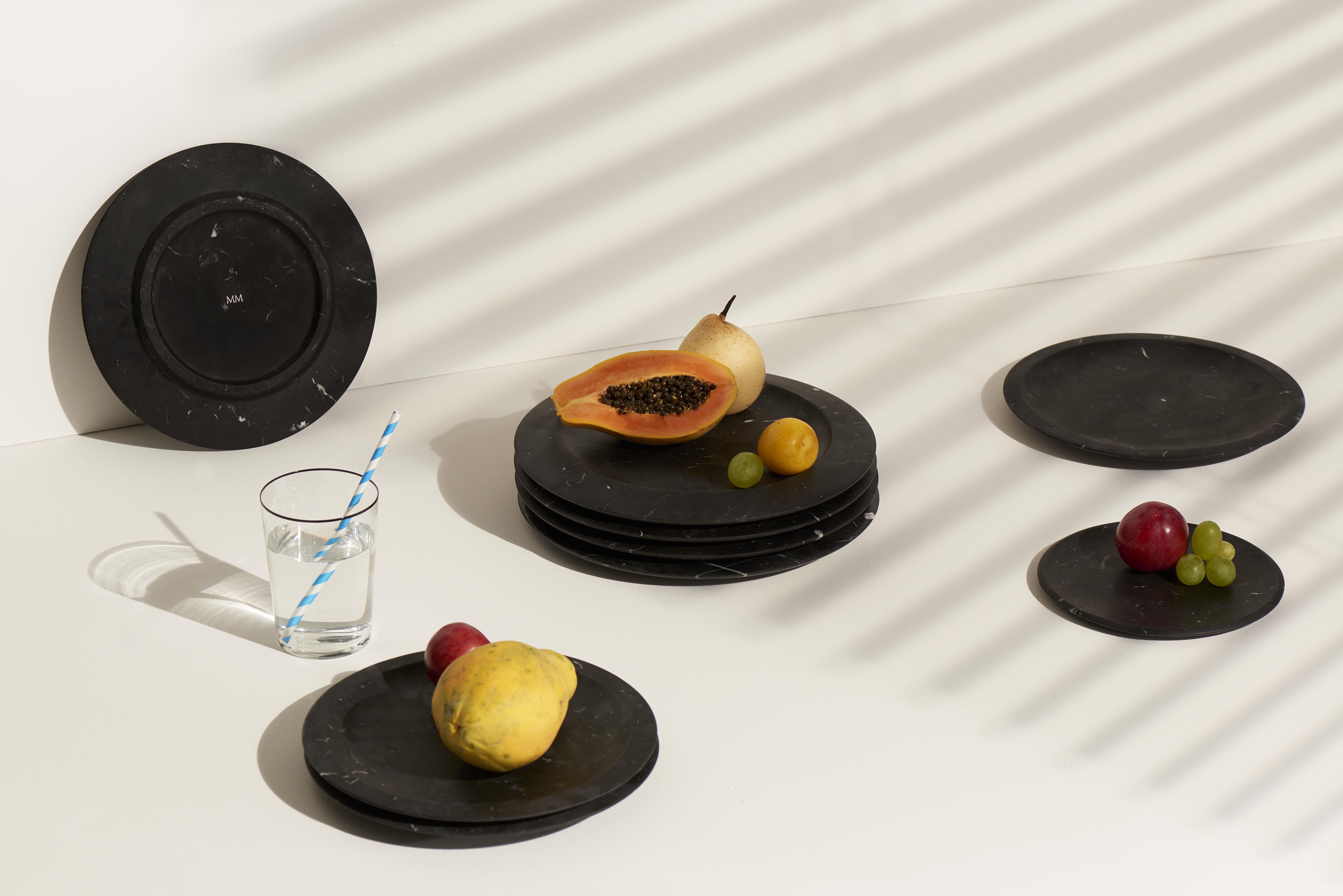 Modern Dish in Black Marquinia Marble by Ivan Colominas, Italy, Stock