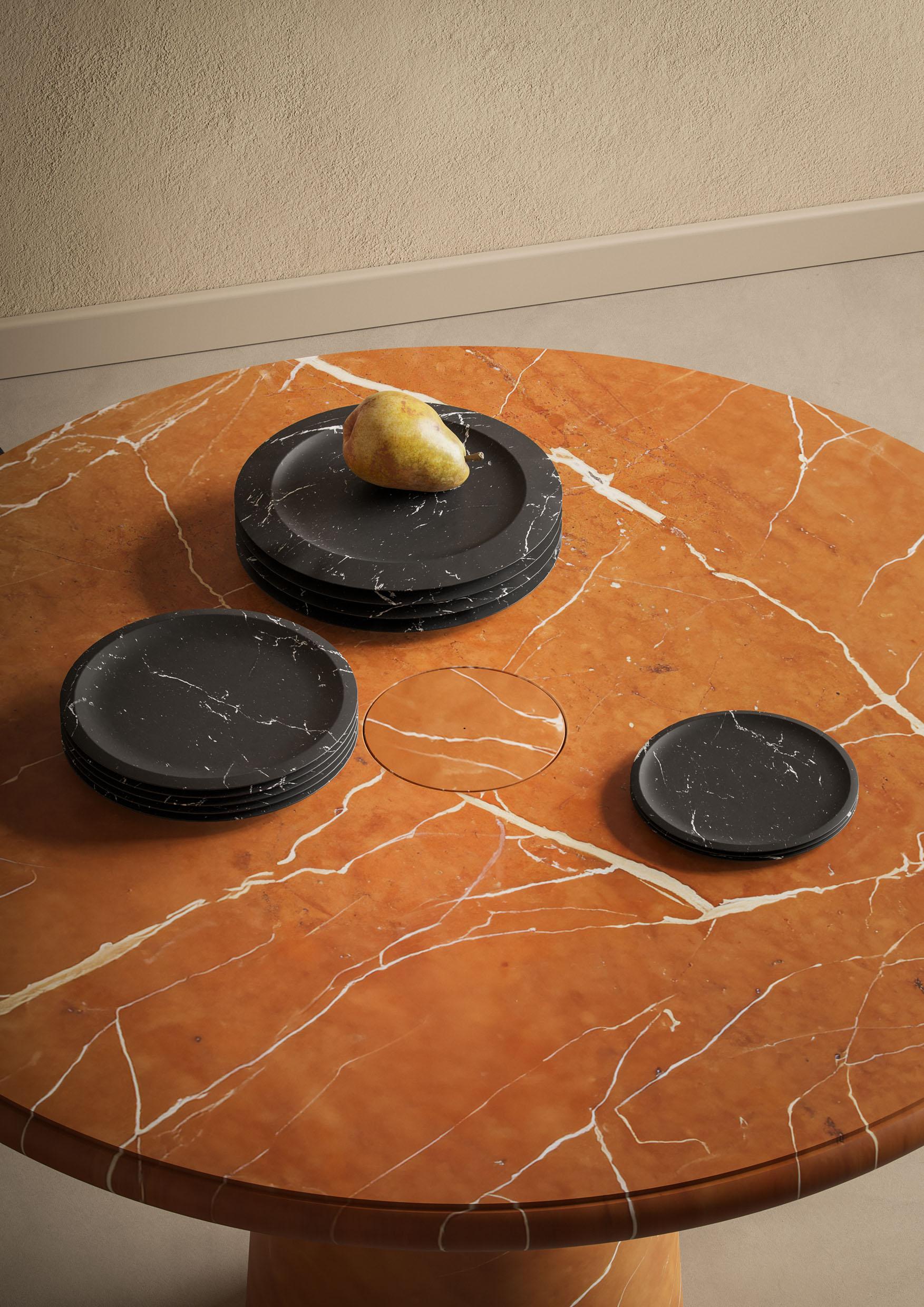 Dish in Black Marquinia Marble by Ivan Colominas, Italy, Stock Italiano en venta