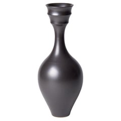 Dish Mouth Vase II, a unique black / ebony porcelain vase by Vivienne Foley