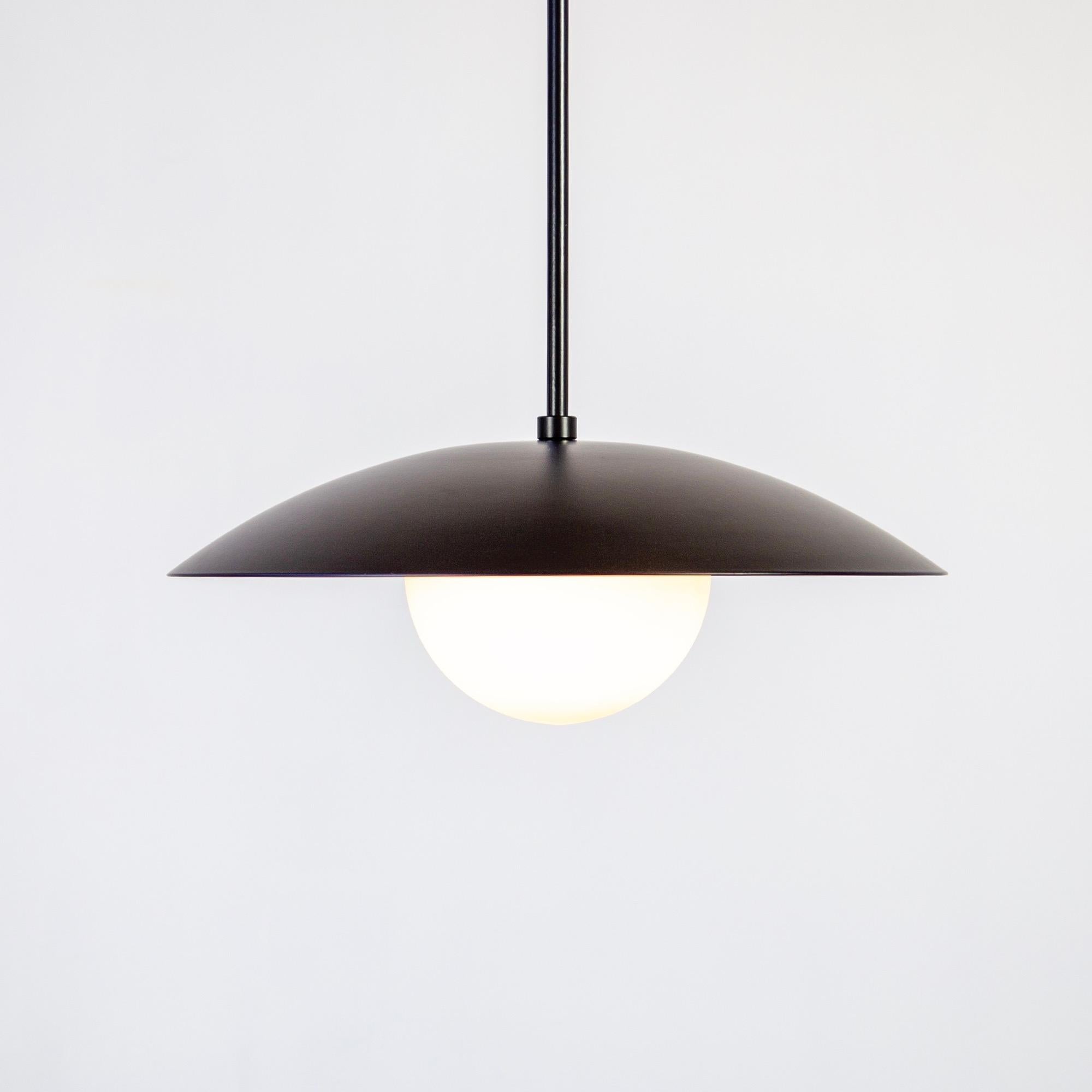 Modern Dome Pendant by Research.Lighting, Black, Made to Order For Sale