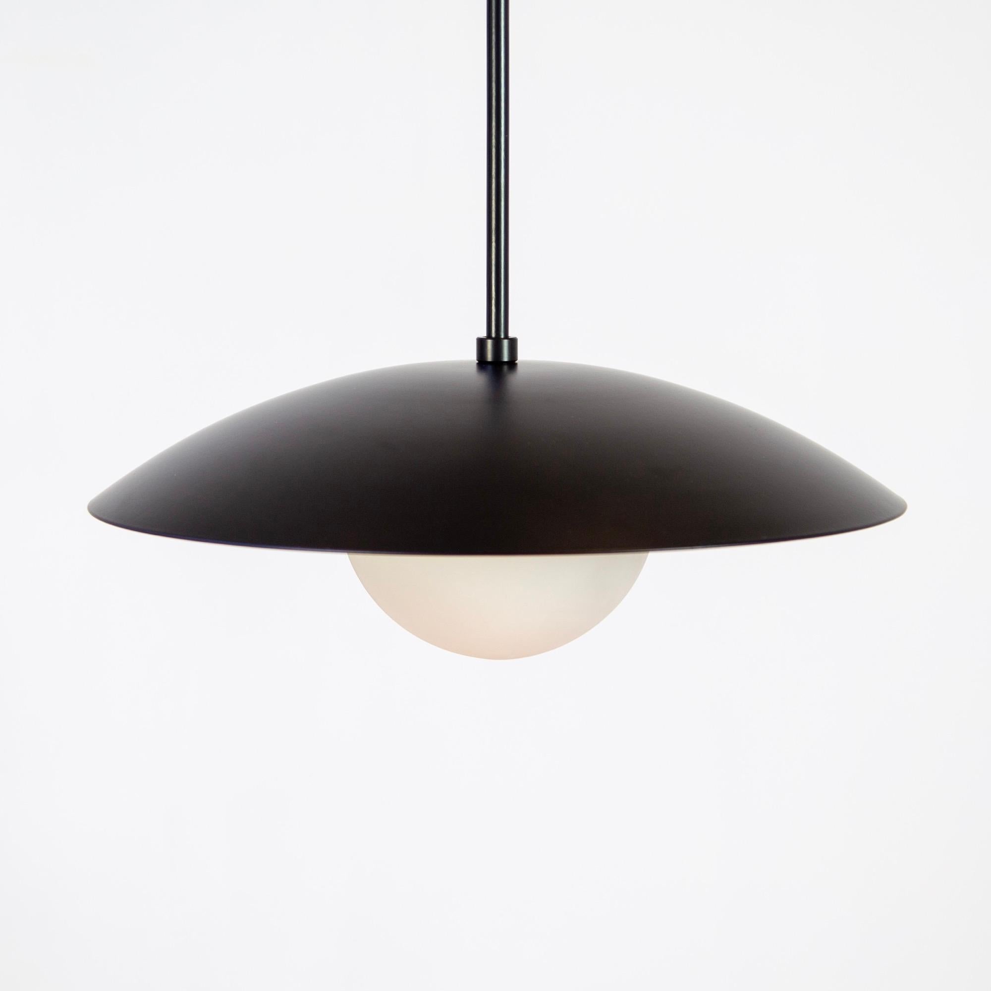 Powder-Coated Dome Pendant by Research.Lighting, Black, Made to Order For Sale
