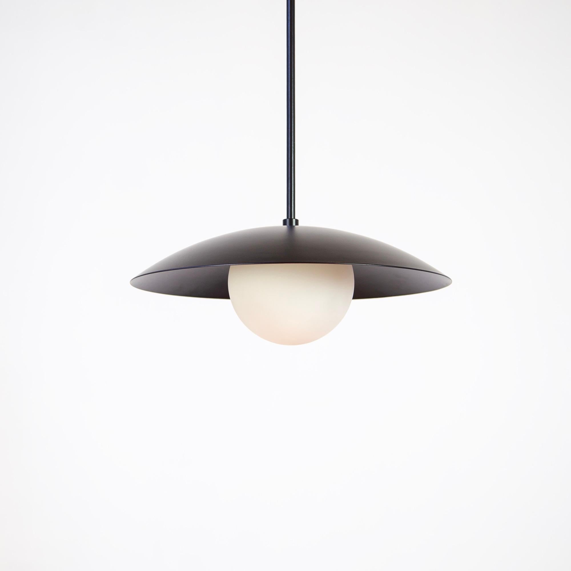 Steel Dome Pendant by Research.Lighting, Black, Made to Order For Sale