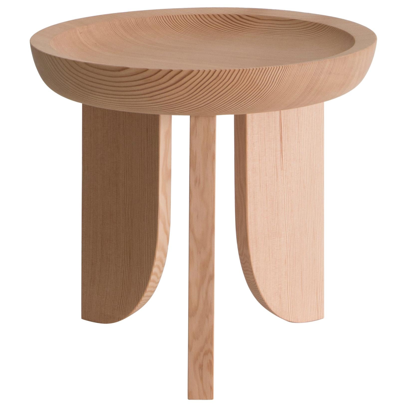 Table d'appoint sculpturale en bois massif sculpté Douglas Fir:: Édition limitée