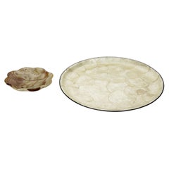 Dish with a scale-like effect and trinket tray, 20th