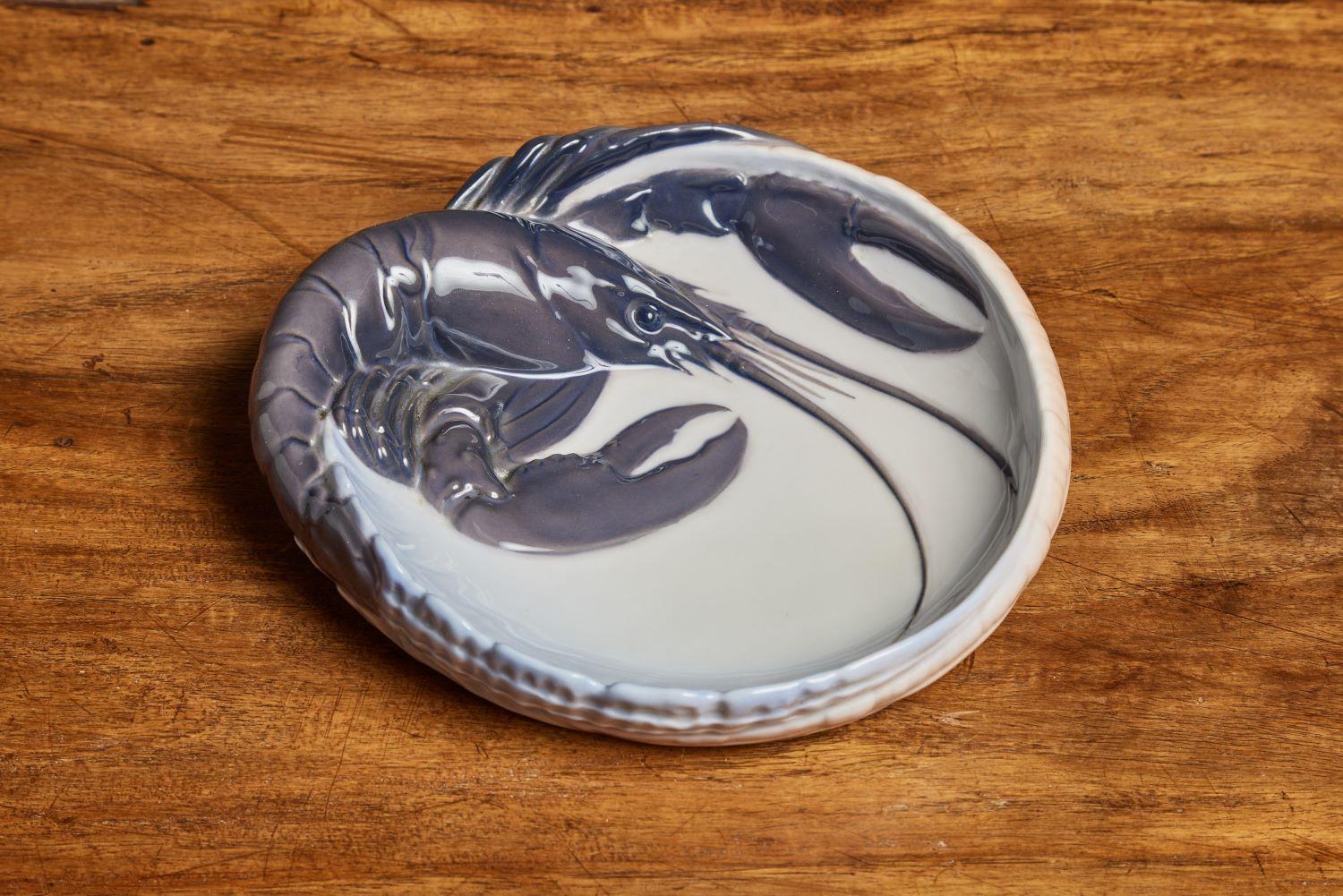 Dish with Lobster by Jorgen Balslov for Royal Copenhagen, 1920’s.
