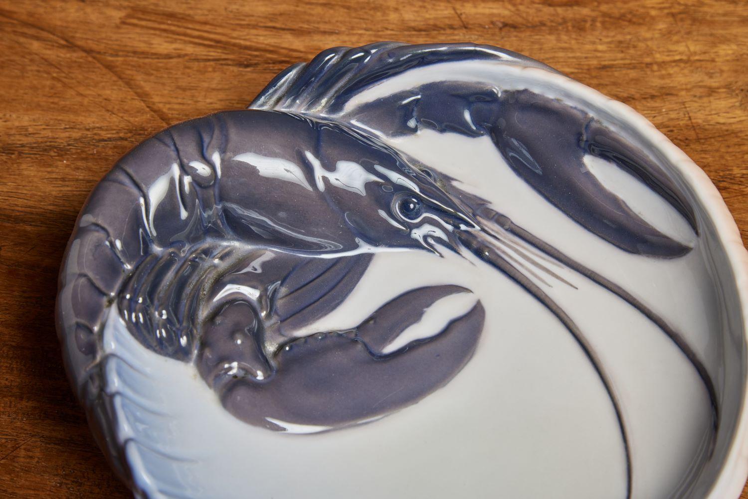Danish Dish with Lobster by Jorgen Balslov for Royal Copenhagen, 1920’s