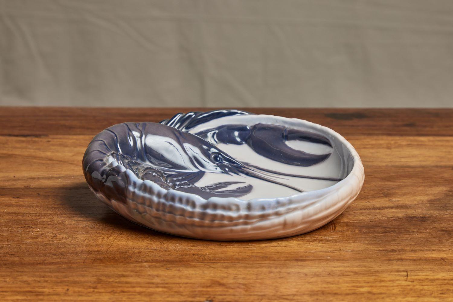 Dish with Lobster by Jorgen Balslov for Royal Copenhagen, 1920’s In Excellent Condition In San Marino, CA