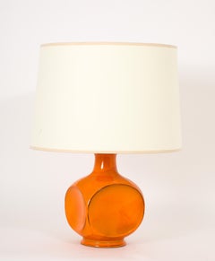Dished Square Orange Lamp, France 1960's