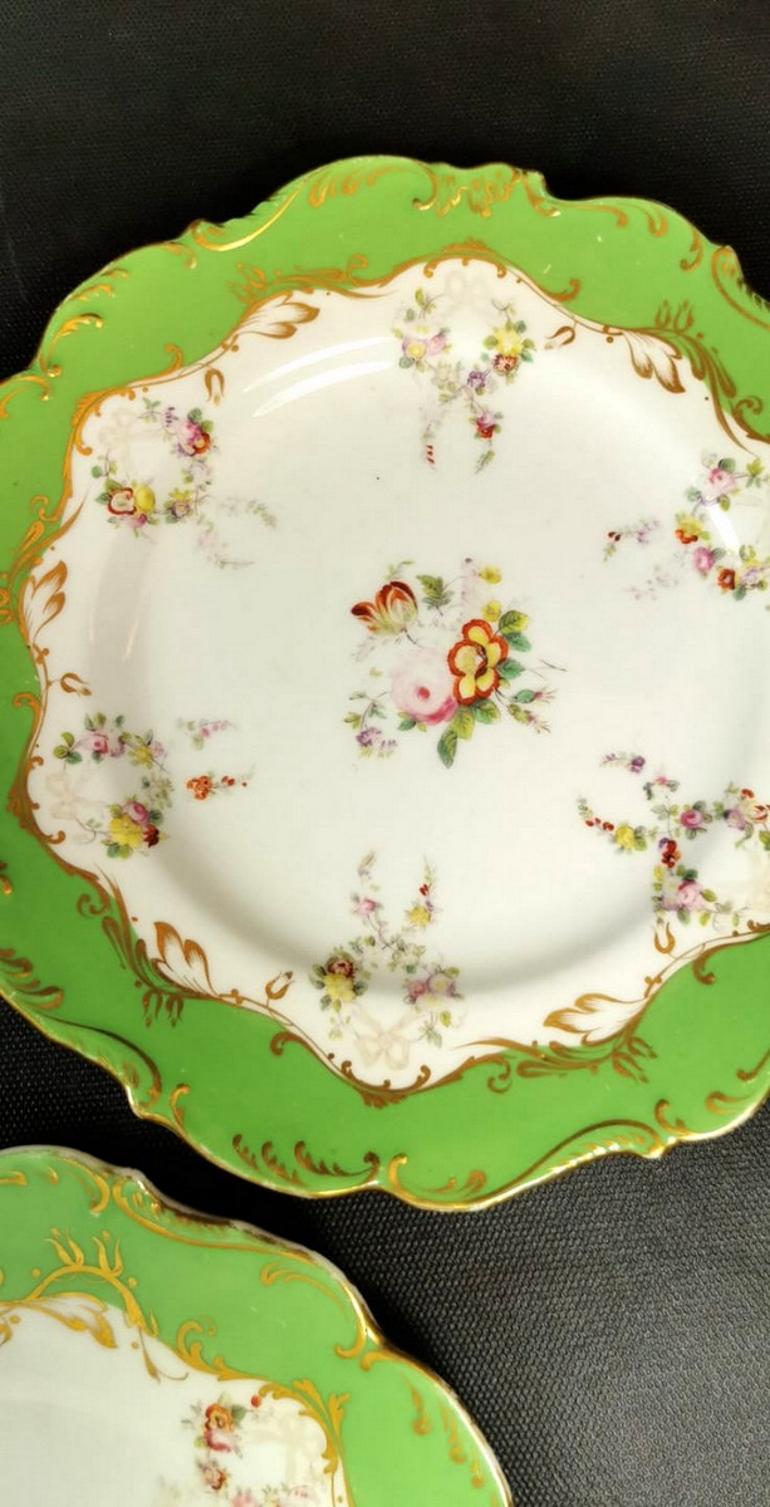 Porcelain de Paris 6 French Hand Painted Dishes Napoleon III, France  In Good Condition In Prato, Tuscany