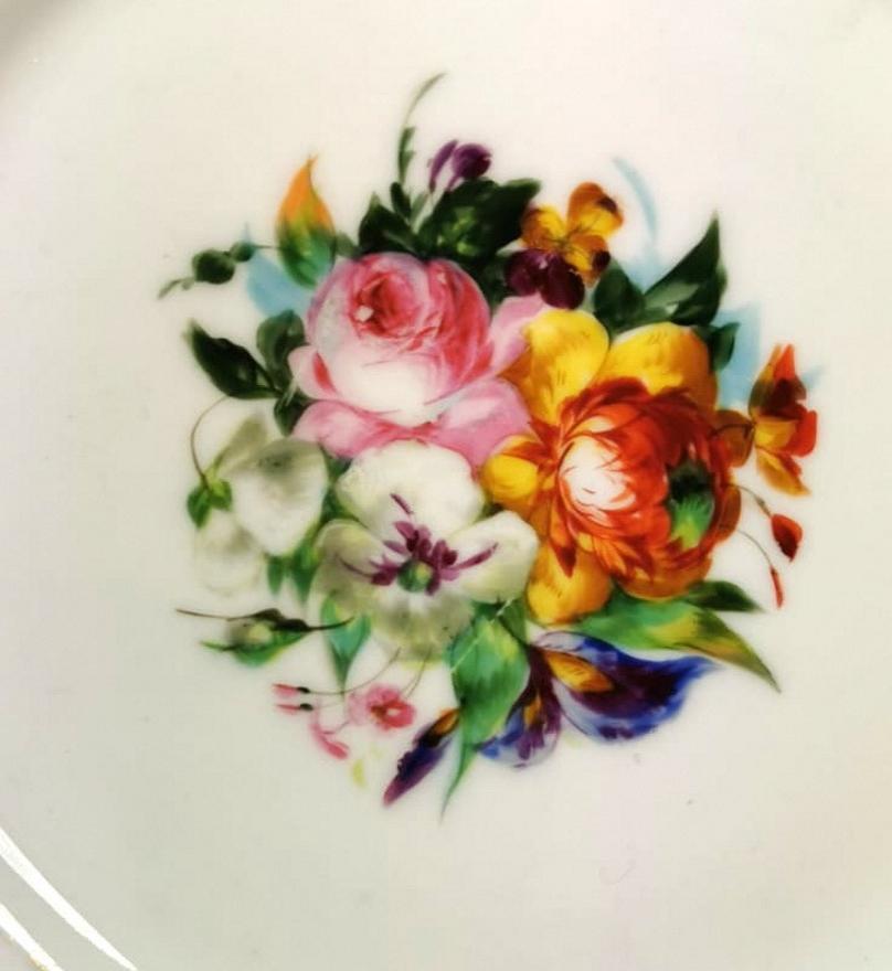 Dishes '9 Pieces' Porcelain Vieux Paris Hand Painted Napoleon III, France 7