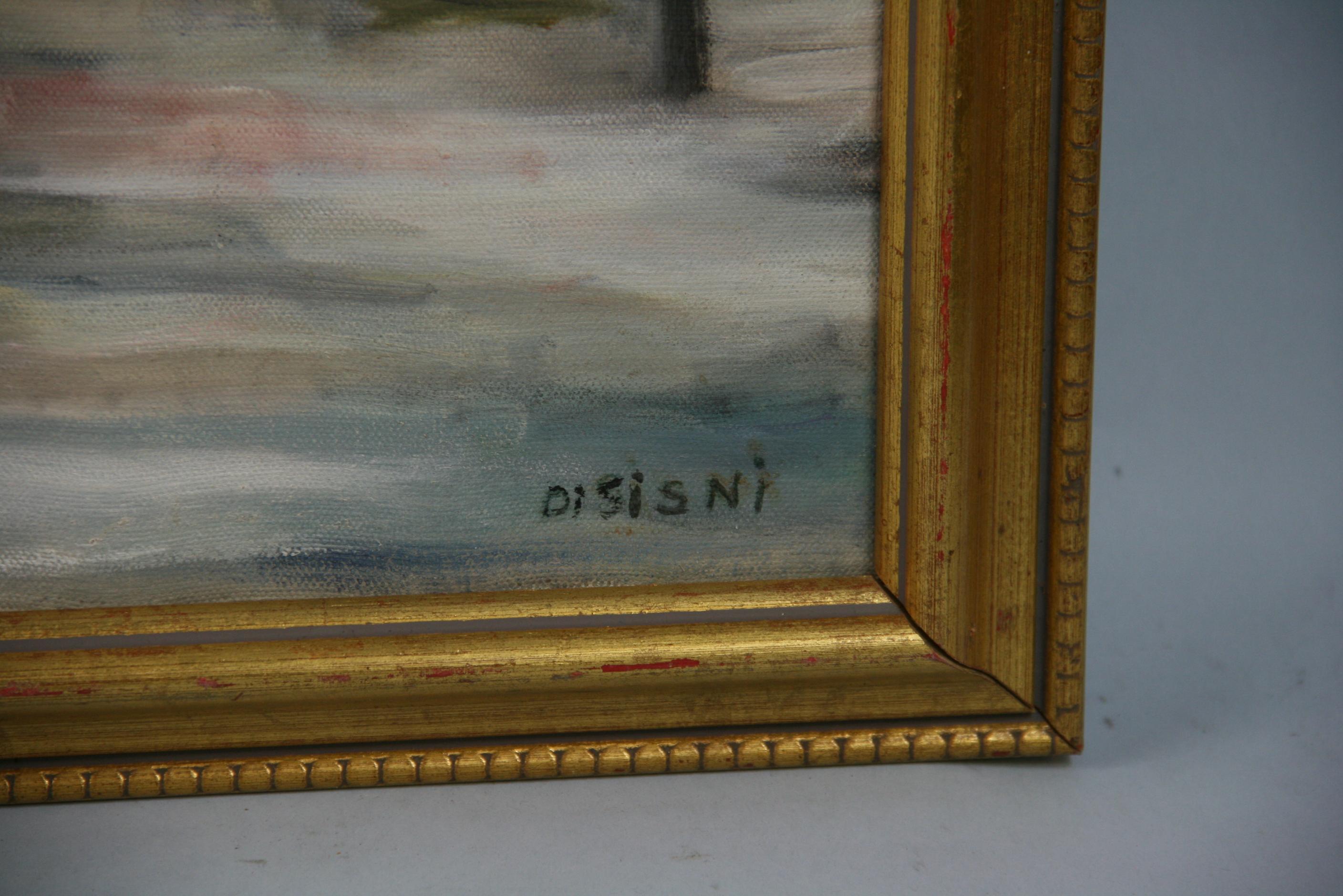 Vintage French Impressionist Paris Oversized  Figural Park Scene Landscape 1960 For Sale 3