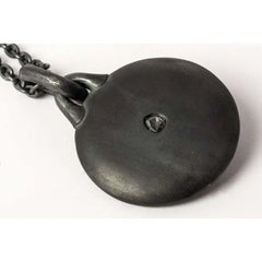 Collier à disque (0,2 carat, dalle de diamants facettés, 35 mm, KA+FCDIA)