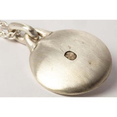 Collier à disque (0,2 carat, dalle de diamants facettés, 35 mm, MA+FCDIA)